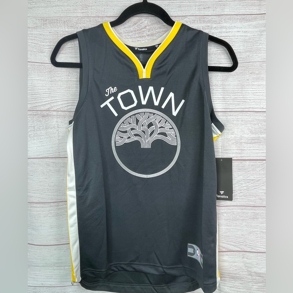 Golden State Warriors The Town NBA Fanatics Black Jersey Youth Sizes NWT
